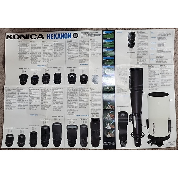 Konica Hexanon AR Lens Range - Fold-Out Poster - 24" x 16" - Double Sided - Picture 1 of 3